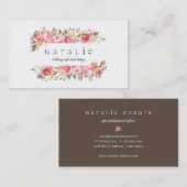 Rustische Waterverf Floral Banner Visitekaartje (Voorkant / Achterkant)