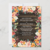 Rustische Waterverf Floral Fall Wedding Invitation Kaart (Voorkant)
