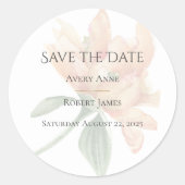 Rustische Waterverf Floral Ronde Sticker (Voorkant)