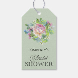 Rustische Waterverf Floral Vrijgezellenfeest Cadeaulabel