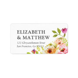 Rustische Waterverf Floral Wedding Etiket