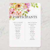 Rustische Waterverf Floral Wedding Programmakaart (Achterkant)