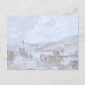 Rustische Waterverf  Foggy Harbour Briefkaart (Voorkant)