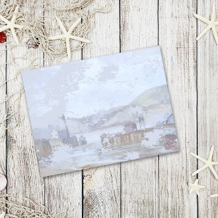 Rustische Waterverf  Foggy Harbour Briefkaart