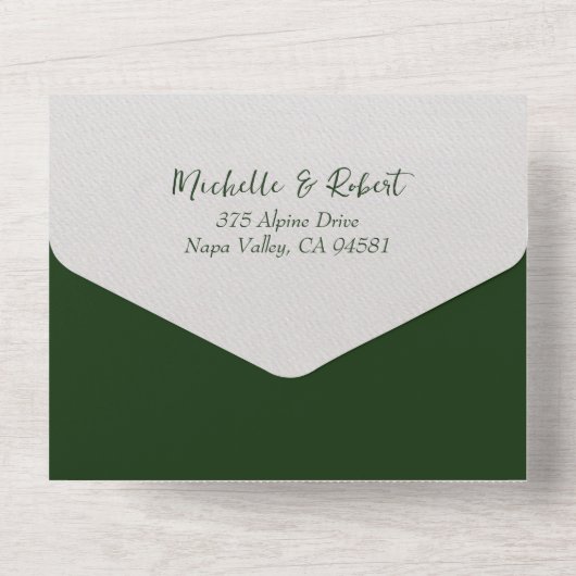 Rustische Waterverf Forest All In One Uitnodiging (Achterkant)