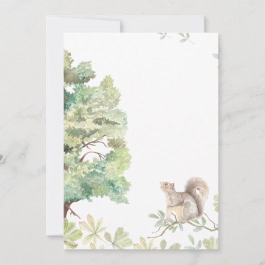 Rustische Waterverf Forest Kaart (Achterkant)