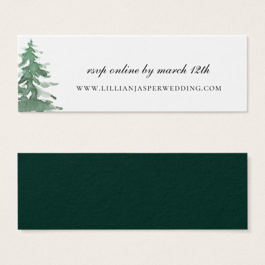 Rustische Waterverf Forest Wedding Website RSVP Mini Visitekaartjes (Voorkant /achterkant)