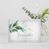 Rustische Waterverf Greenery Bridesmaid Cards Feestdagenkaart (Staand voorkant)