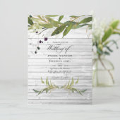 Rustische Waterverf Greenery Country Barn Wedding Kaart (Staand voorkant)