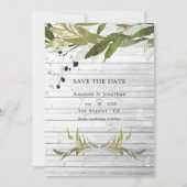 Rustische Waterverf Greenery Country Barn Wedding Save The Date (Voorkant)