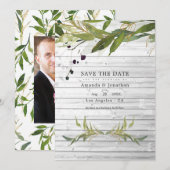 Rustische Waterverf Greenery Country Barn Wedding Save The Date (Voorkant / Achterkant)