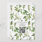 Rustische Waterverf Greenery Country QR Code Weddi Kaart (Achterkant)