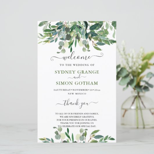 RUSTISCHE WATERVERF GREENERY EUCALYPTUS (Staand voorkant)