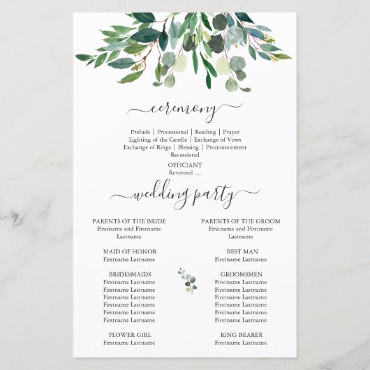 RUSTISCHE WATERVERF GREENERY EUCALYPTUS (Achterkant)