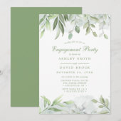 Rustische Waterverf Greenery Floral Engagement Par Kaart (Voorkant / Achterkant)