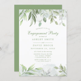 Rustische Waterverf Greenery Floral Engagement Par Kaart