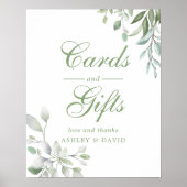 Rustische Waterverf Greenery Floral Kaarten & Gift Poster (Voorkant)