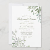 Rustische Waterverf Greenery Floral Rehearsal Dinn Kaart (Voorkant)