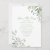 Rustische Waterverf Greenery Floral sparen de datu Save The Date (Voorkant)