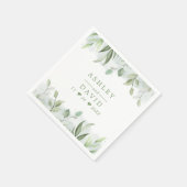 Rustische Waterverf Greenery Floral Wedding Servet (Hoek)