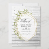Rustische Waterverf Greenery Geometric Wedding Kaart (Voorkant)