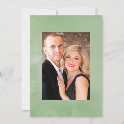 Rustische Waterverf Greenery Geometric Wedding Save The Date (Achterkant)