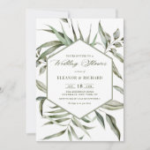 Rustische Waterverf Greenery Lijst Wedding Shower Kaart (Voorkant)