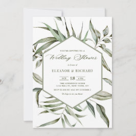 Rustische Waterverf Greenery Lijst Wedding Shower Kaart