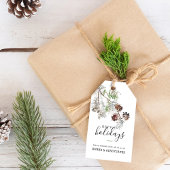 Rustische Waterverf Greenery Pine Holiday Cadeaulabel