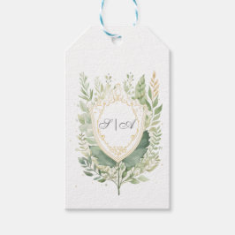 Rustische Waterverf Greenery Wedding Cadeaulabel
