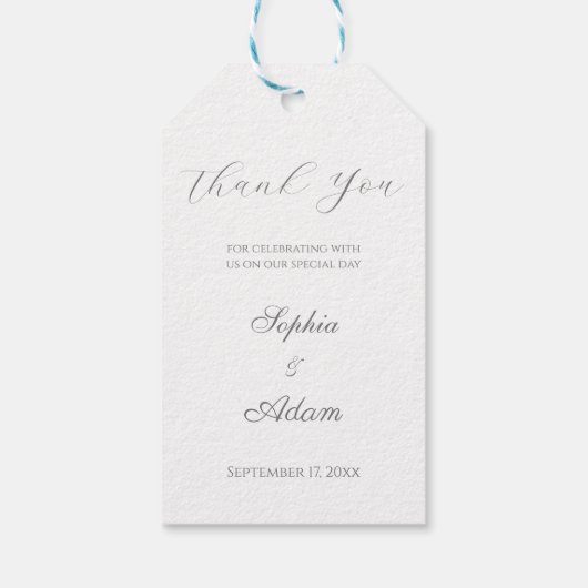 Rustische Waterverf Greenery Wedding Cadeaulabel (Achterkant)