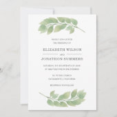 Rustische Waterverf Greenery Wedding Invitation Kaart (Voorkant)