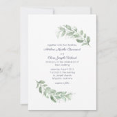 Rustische Waterverf Greenery Wedding Invitations Kaart (Voorkant)
