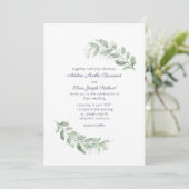 Rustische Waterverf Greenery Wedding Invitations Kaart (Staand voorkant)