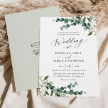 Rustische Waterverf Greenery Wedding Kaart<br><div class="desc">Dit elegante collectie Rustic Greenery kenmerkt gemengde waterverf groene plantkunde,  modern calligrafiekmanuscript dat met een klastige serif doopvont in zwarte en een douanemonogram op de rug in paren wordt gerangschikt. Overeenkomende objecten beschikbaar.</div>