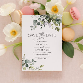Rustische Waterverf Greenery Wedding Save the Date Kaart