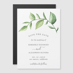 Rustische Waterverf Greenery Wedding Save the Date Magnetische Uitnodiging