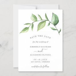 Rustische Waterverf Greenery Wedding Save the Date Magnetische Uitnodiging