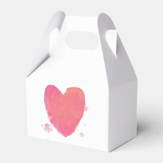 Rustische Waterverf Heart Wedding Bedankdoosjes (Achterkant)