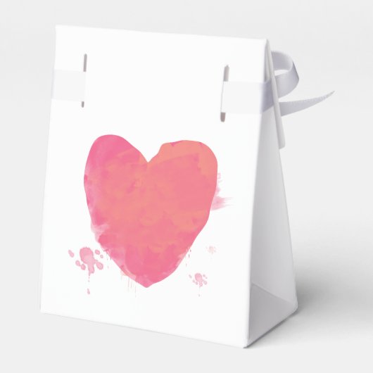 Rustische Waterverf Heart Wedding Bedankdoosjes (Achterkant)