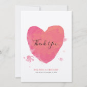 Rustische Waterverf Heart Wedding Bedankkaart (Achterkant)