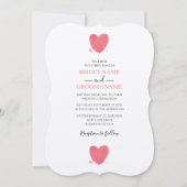 Rustische Waterverf Heart Wedding Invitations Kaart (Voorkant)