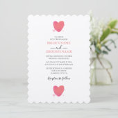 Rustische Waterverf Heart Wedding Invitations Kaart (Staand voorkant)