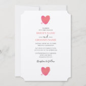 Rustische Waterverf Heart Wedding Invitations Kaart (Voorkant)