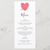 Rustische Waterverf Heart Wedding Menu (Voorkant)