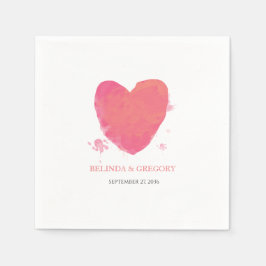 Rustische Waterverf Heart Wedding Servet