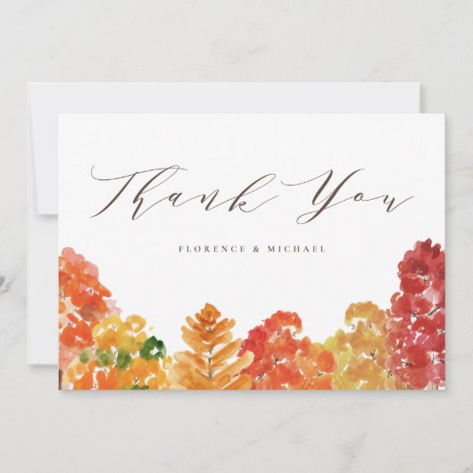 Rustische Waterverf herfst bosfeest Bedankkaart (Voorkant)