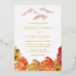Rustische Waterverf herfst bosfeest Folie Uitnodiging
