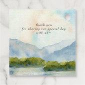 Rustische Waterverf in het winterhuwelijk Bedankjes Labels (Achterkant)