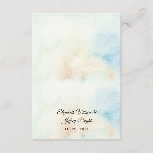 Rustische Waterverf in het winterhuwelijk Informatiekaartje (Achterkant)